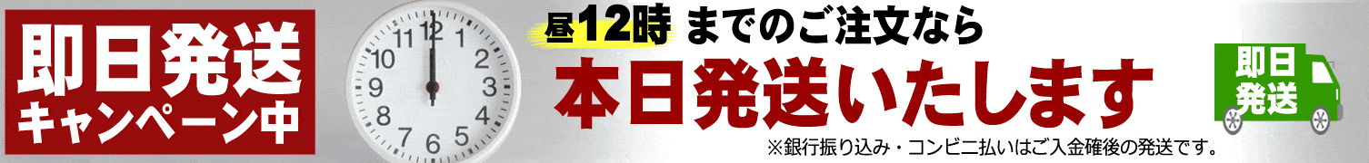 12時までのご注文で即日発送いたします。