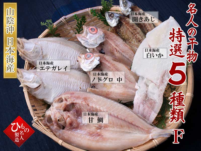 山陰沖 日本海産 名人の干物特選5種類