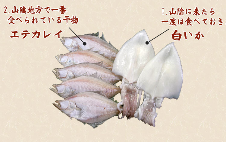 山陰沖 日本海産 名人の干物特選2種7尾の内容