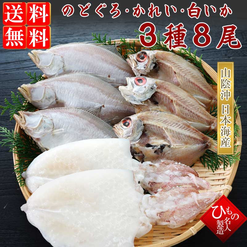 山陰沖 日本海産 名人の干物特選3種8尾
