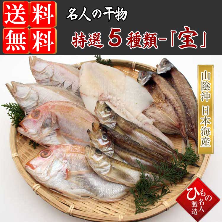 山陰沖 日本海産 名人の干物特選5種類(連子鯛入り)