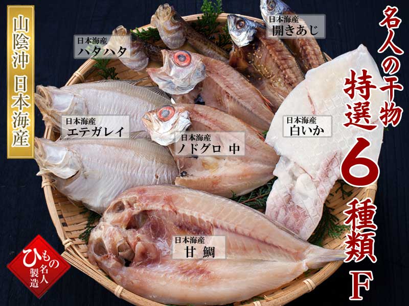 山陰沖 日本海産 名人の干物特選6種類-F